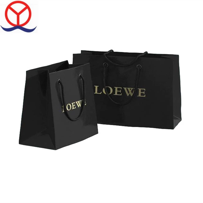240gsm Custom Logo Luxury Matte Black Paper Shopper Bag