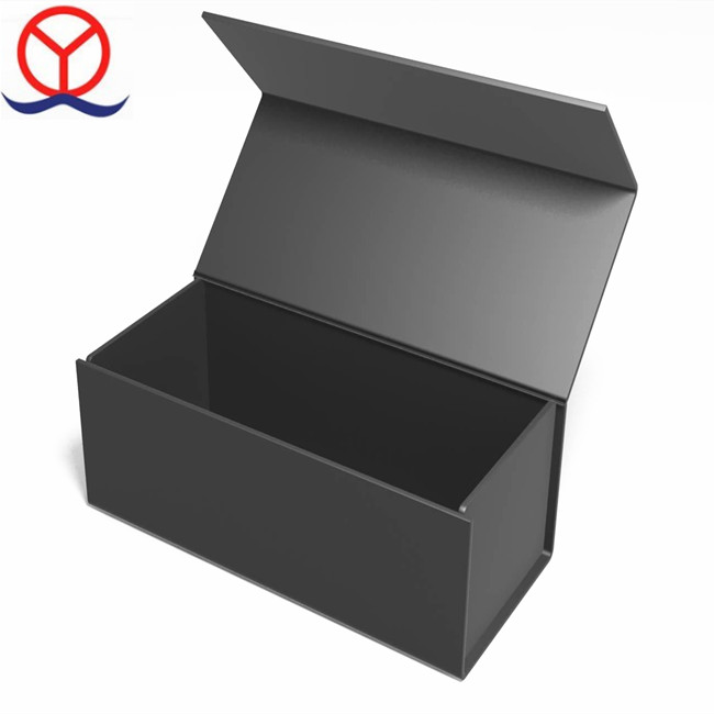 Custom OEM Designed Cardboard paper rigid luxury black mini packaging box with magnetic