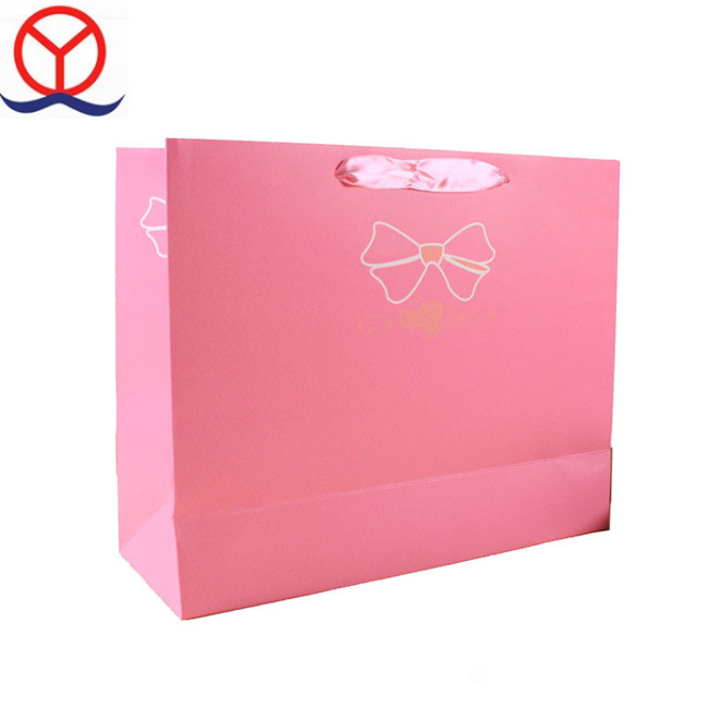 Eco Friendly Custom Brand Named Recycle Luxury Guangzhou Company Mini Pink Shopping Bags
