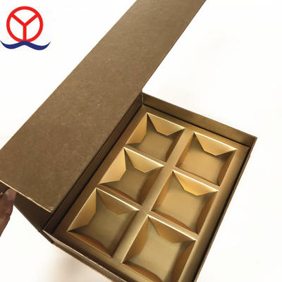 A6 size custom design cardboard paper book shaped flip open 4 compartment gift box