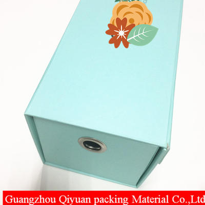 20inch length custom design flat pack cardboard paper blue small hat box