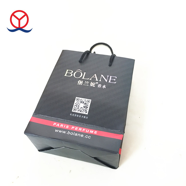 Custom Printer Matte Black Oil Proof Inner Small Luxury Jewellery Shopping Used Art Card Paper Bag
