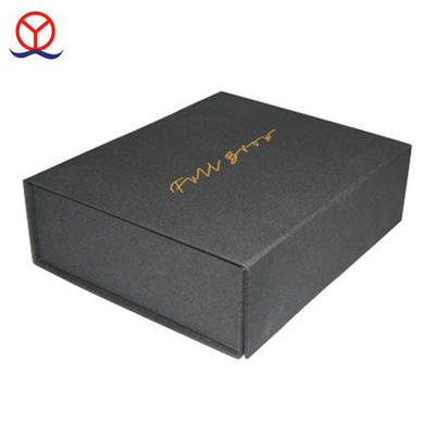 custom hot stamping handmade rigid luxury wholesale matte black cardboard paper magntic collapsible box