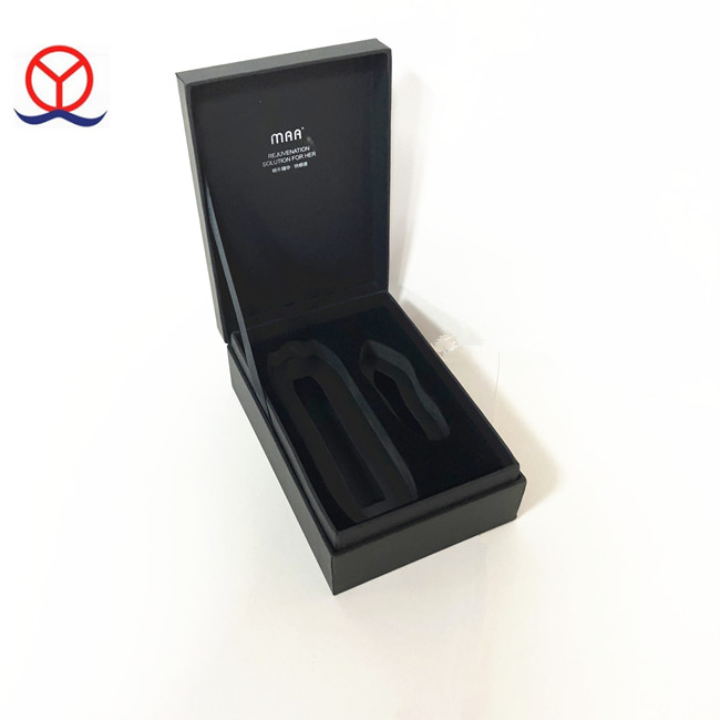 handmade cardboard paper matte black wholesale luxury Cosmetic Gift set custom packaging box with foam insert