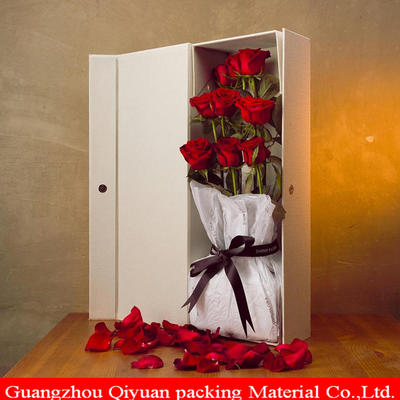 Rectangular shape custom design cardboard handmade magnetic closure wholesale paper gift packaging new foldable flower box