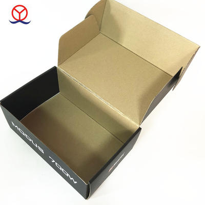 Wholesale Custom specifications cmyk offest printing cardboard flat shipping foldable matte black China corrugated boxes