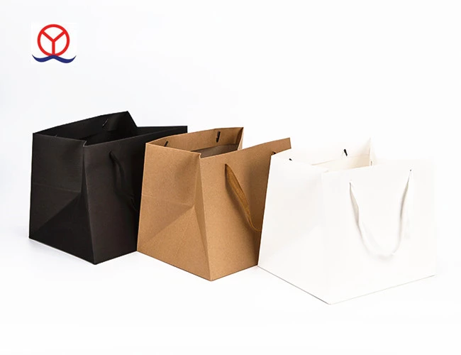custom design rope handle recycled flat bottom wholesale brown kraft cake paper bag