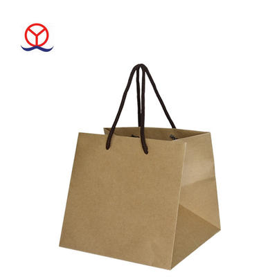 100gsm kraft custom design eco-friendly shopping used flat plain brown paper bag