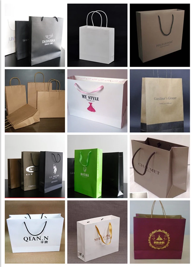 100gsm kraft custom design eco-friendly shopping used flat plain brown paper bag