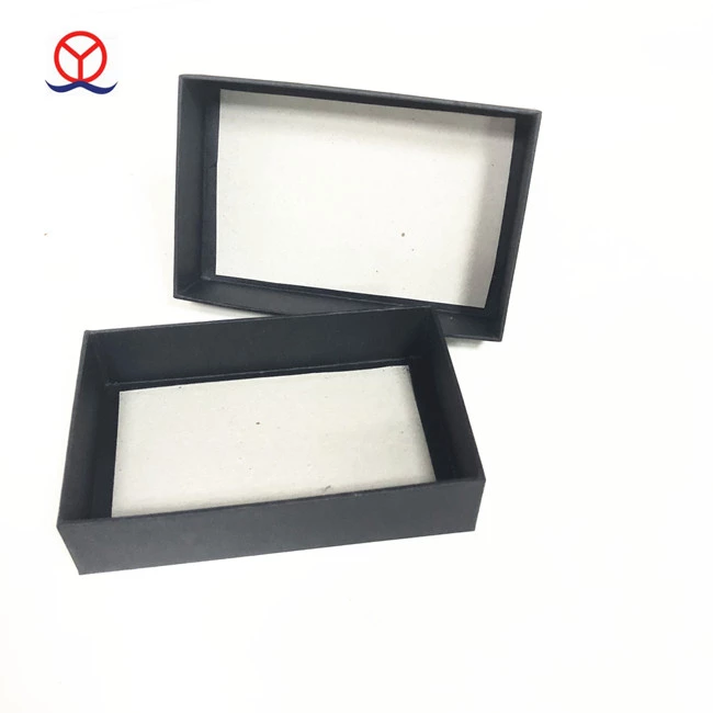 Guangzhou handmade custom design grey board  cardboard matte black wholesale rigid texture paper gift box