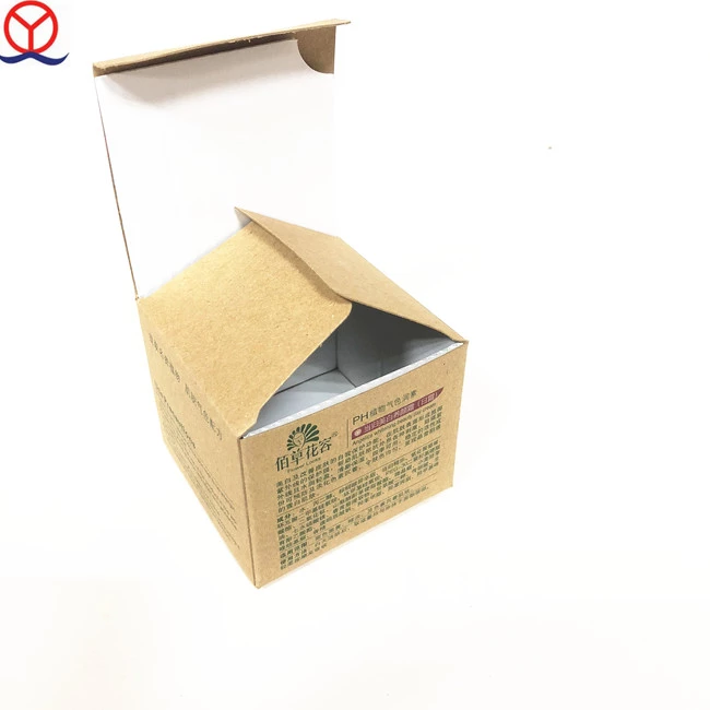 Custom offest printing wholesale cardboard paper packaging folding thick brown small kraft box