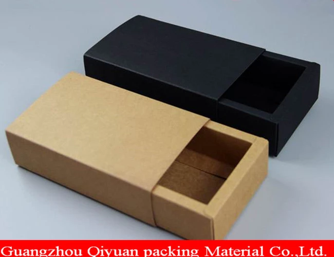 Wholesale custom design plain no printing cardboard matte black kraft paper box