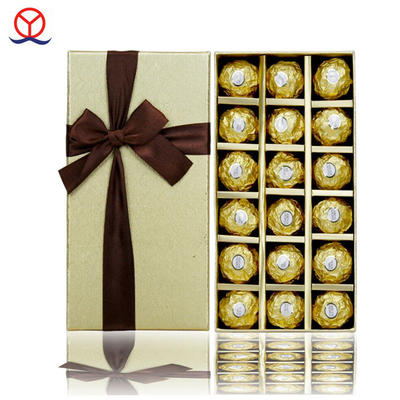 custom design cardboard paper art ribbon decorate wholesale handmade gold paper gift box