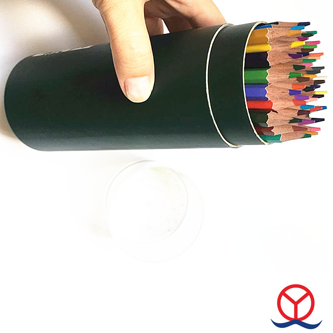 Round shaped custom design cmyk offest printing wholesale hat color paper cardboard pencil box