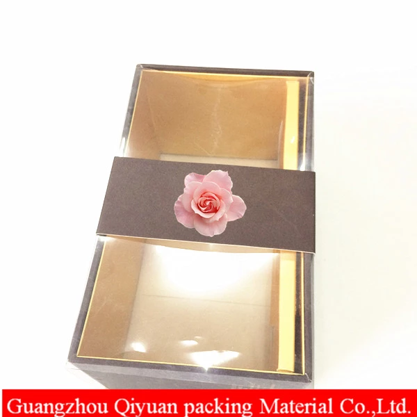 Handmade custom design matte black rigid  cardboard paper small craft gift box with window