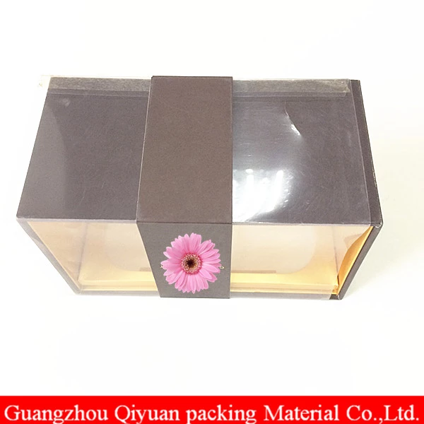 Handmade custom design matte black rigid  cardboard paper small craft gift box with window