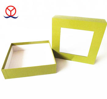 Handmade custom design matte black rigid cardboard paper small craft gift box with window