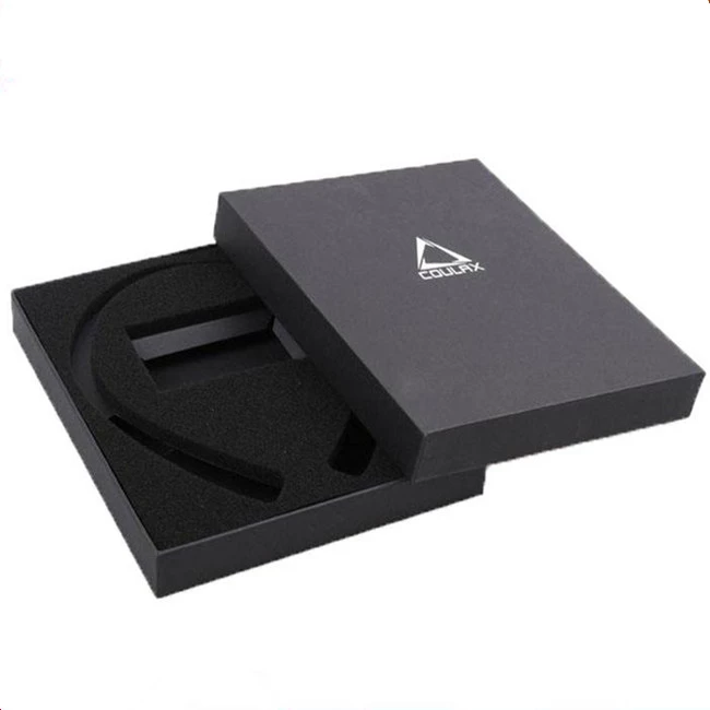 Free sample custom design black cardboard paper retail bluthtooth/earphone packaging box